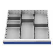 Schubladenunterteilungsmaterial Front-H.100-125mm 2 Längs-/4 Querteiler