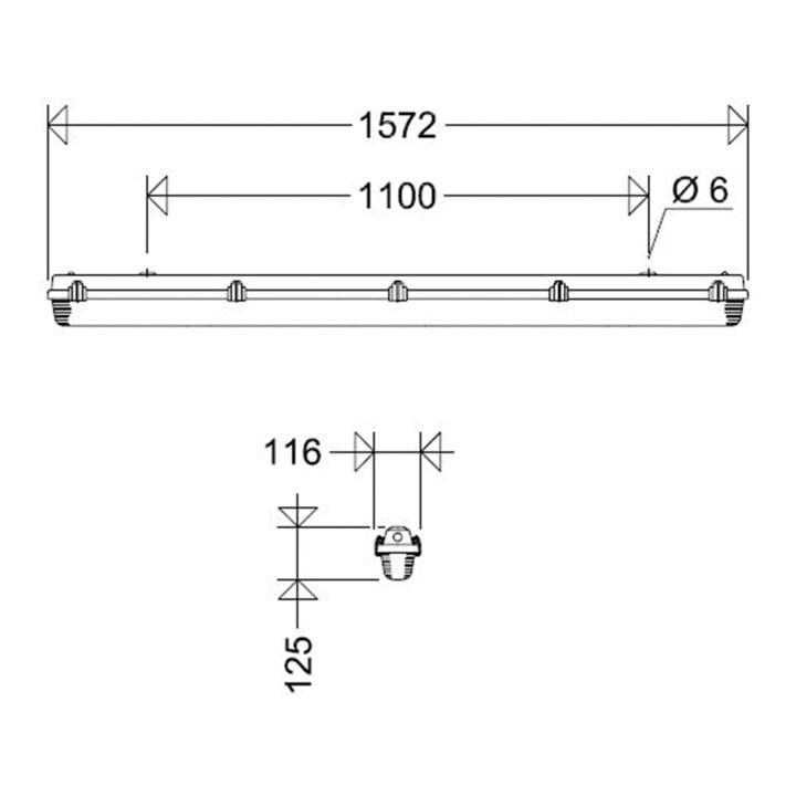 Schuch Licht LED-FR-Wannenleuchte IP65 161 15L60 AUS