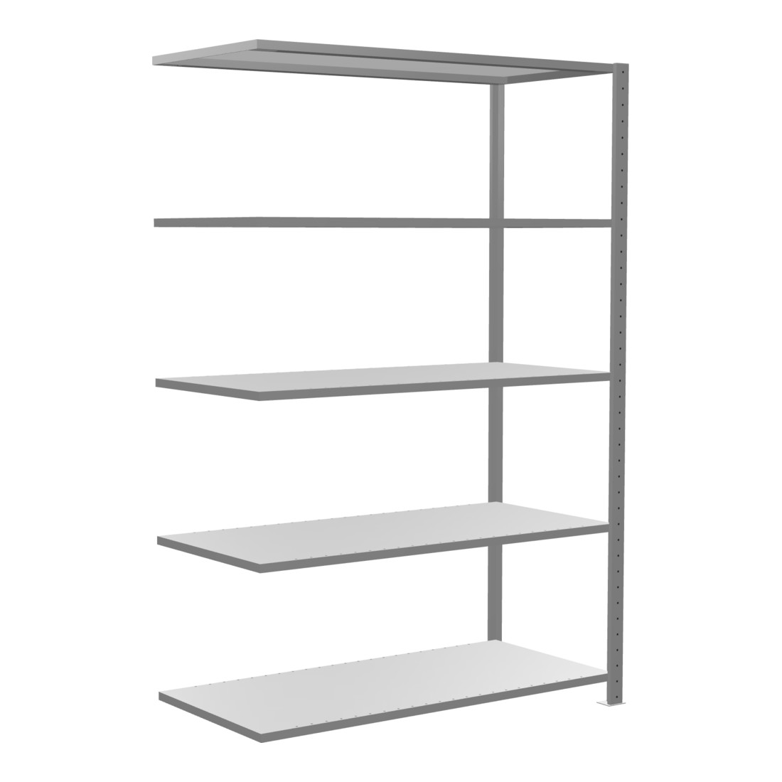 Schulte aanbouwrek boutloos MULTIplus150 2000 x 1300 x 600 mm 5 vakken dwarsbalk verzinkt