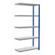 Schulte aanbouwrek boutloos MULTIplus250 2000 x 1000 x 400 mm 5 etages dwarsbalk RAL 5010 gentiaanblauw/verzinkt