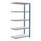 Schulte aanbouwrek boutloos MULTIplus250 2000 x 1000 x 500 mm 5 etages dwarsbalk RAL 5010 gentiaanblauw/verzinkt