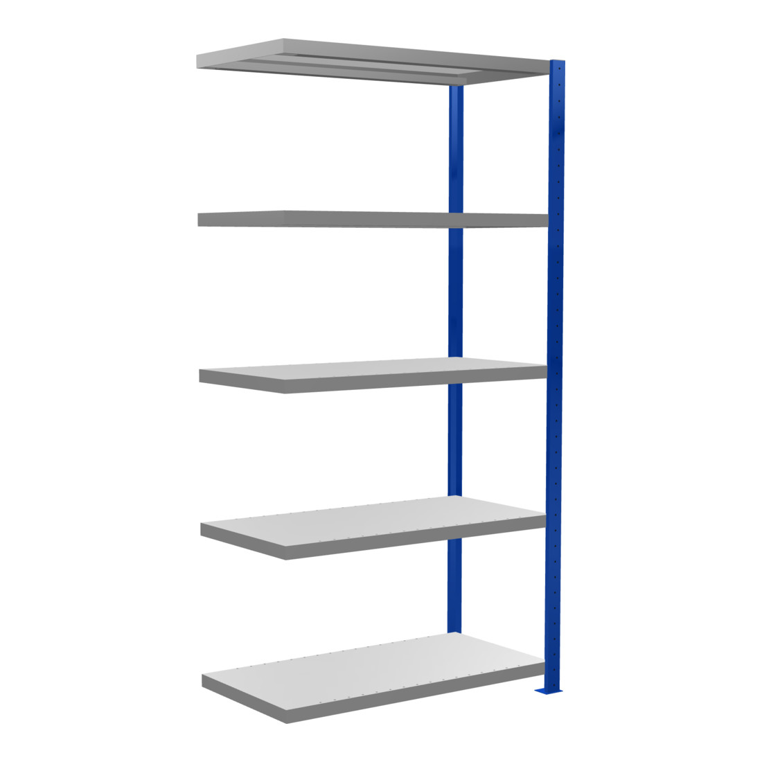 Schulte aanbouwrek boutloos MULTIplus250 2000 x 1000 x 500 mm 5 etages dwarsbalk RAL 5010 gentiaanblauw/verzinkt