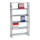 Schulte Anbauregal Stecksystem MULTIplus85, 5 Fachböden, einseitig nutzbar, Tiefe 300 mm, Aussteifung durch Eckwinkel, mit Anschlagleiste-1