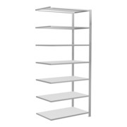 Schulte Anbauregal Schraubsystem MULTIplus150, 7 Fachböden, beidseitig nutzbar, Tiefe 600 mm, Aussteifung durch Längenriegel, mit Mittelanschlag