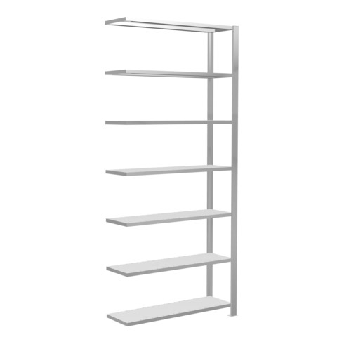 Schulte Anbauregal Stecksystem MULTIplus85, 7 Fachböden, einseitig nutzbar, Tiefe 300 mm, Aussteifung durch Kreuzstrebe