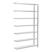 Schulte Anbauregal Stecksystem MULTIplus85, 7 Fachböden, einseitig nutzbar, Tiefe 300 mm, Aussteifung durch Kreuzstrebe