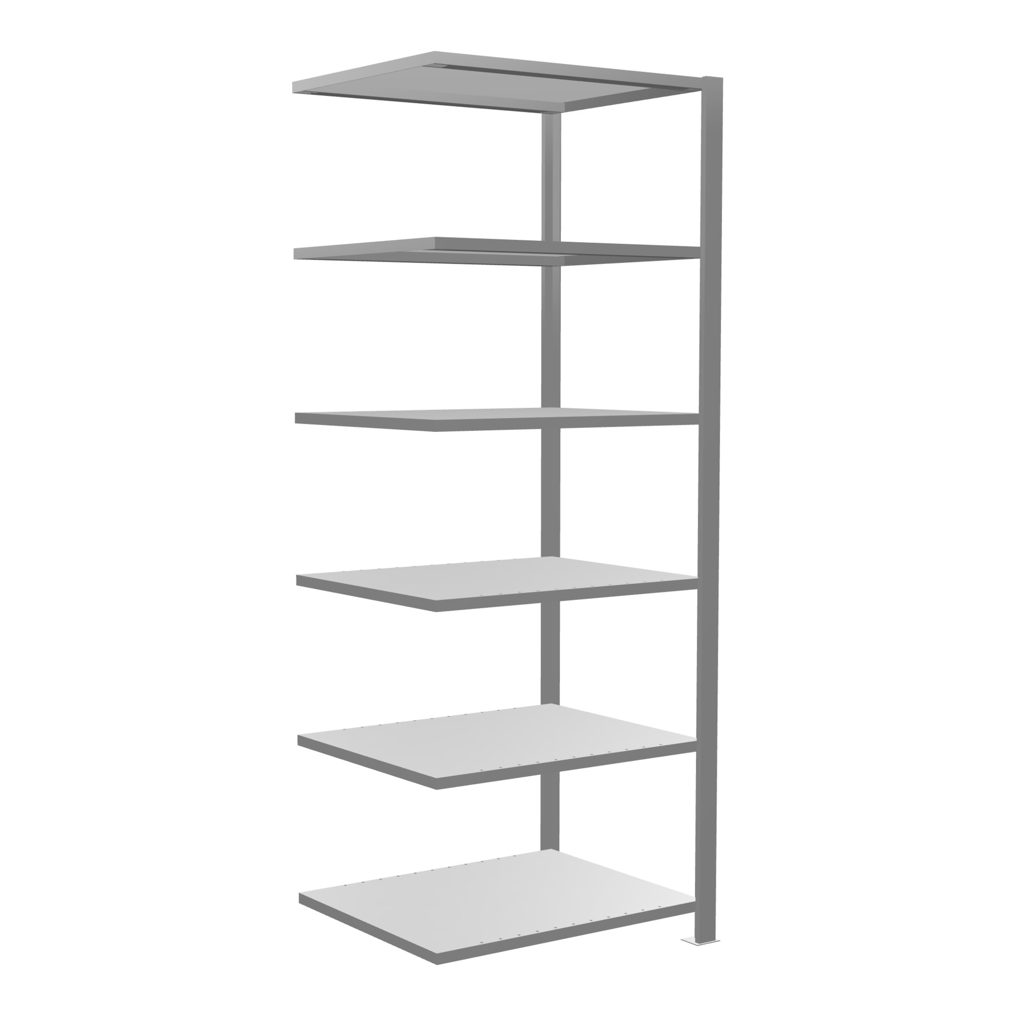 Schulte Anbauregal Büro-Steckregal MULTplus150 2000 x 750 x 600 mm 6 Fachböden Längenriegel verzinkt ohne Mittelanschlag ; Schulte Lagertechnik