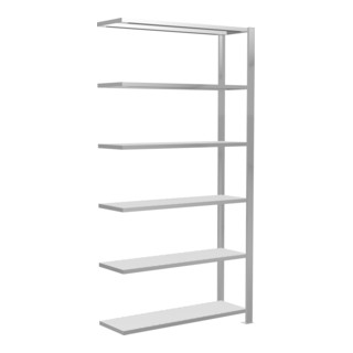 Schulte Anbauregal Stecksystem MULTIplus85, 6 legborden, enkelzijdig, diepte 300 mm, stijf door kruisverbinding, met aanslaglijst