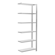 Schulte Anbauregal Stecksystem MULTIplus85, 6 legborden, enkelzijdig, diepte 300 mm, stijf door kruisverbinding, met aanslaglijst-1