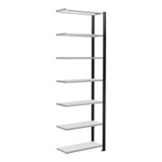 Schulte Anbauregal Stecksystem MULTIplus85, 7 legborden, enkelzijdig, diepte 300 mm, stijf door kruisverbinding, zwart-1