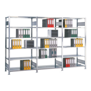 Schulte Anbauregal MULTIplus150 kantoorschroefrek 600 mm RAL 7035 lichtgrijs zonder middenstop
