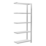 Schulte Anbauregal Stecksystem MULTIplus85, 5 legborden, enkelzijdig, diepte 300 mm, versteviging met kruisverbinding-1
