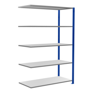 Schulte Anbauregal MULTIplus150 2000 x 1300 x 600 mm 5 legborden kruisverbinding RAL 5010 gentiaanblauw/ Verzinkt