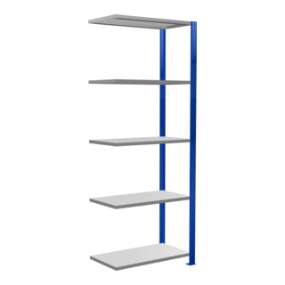 Schulte Anbauregal MULTIplus150 2000 x 750 x 400 mm 5 legborden kruissteun RAL 5010 gentiaanblauw/gefreesd/gefreesd