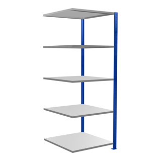 Schulte Anbauregal MULTIplus150 2000 x 750 x 800 mm 5 legborden kruissteun RAL 5010 gentiaanblauw/ verzinkt/ verzinkt