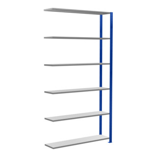 Schulte Anbauregal MULTIplus150 2500 x 1300 x 300 mm 6 legborden kruissteun RAL 5010 gentiaanblauw/gezinkt