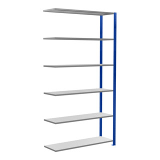 Schulte Anbauregal MULTIplus150 2500 x 1300 x 400 mm 6 legplanken kruisverbinding RAL 5010 gentiaanblauw/ verzinkt