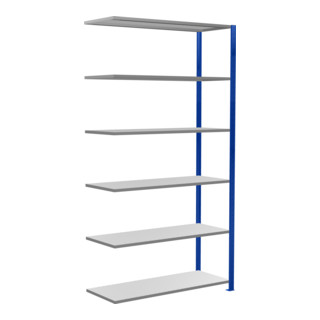 Schulte Anbauregal MULTIplus150 2500 x 1300 x 500 mm 6 legborden kruisverbinding RAL 5010 gentiaanblauw/verzinkt