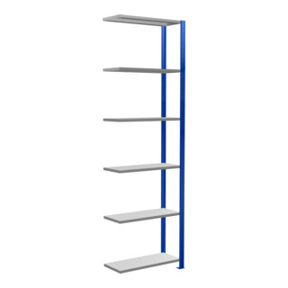 Schulte Anbauregal MULTIplus150 2500 x 750 x 300 mm 6 legborden kruisverbinding RAL 5010 gentiaanblauw/ Verzinkt/ Verzinkt
