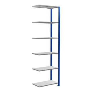 Schulte Anbauregal MULTIplus150 2500 x 750 x 400 mm 6 legplanken kruisverbinding RAL 5010 gentiaanblauw/gevzinkt/gevzinkt