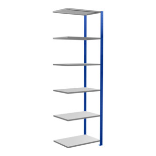 Schulte Anbauregal MULTIplus150 2500 x 750 x 500 mm 6 legborden kruisregel RAL 5010 gentiaanblauw/gezinkt/gezinkt