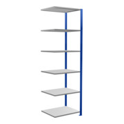 Schulte Anbauregal MULTIplus150 2500 x 750 x 600 mm 6 legborden kruisverbinding RAL 5010 gentiaanblauw/geverzinkt-1
