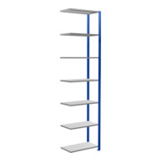 Schulte Anbauregal MULTIplus150 3000 x 750 x 400 mm 7 planken kruisstang RAL 5010 gentiaanblauw/ verzinkt/ verzinkt-1