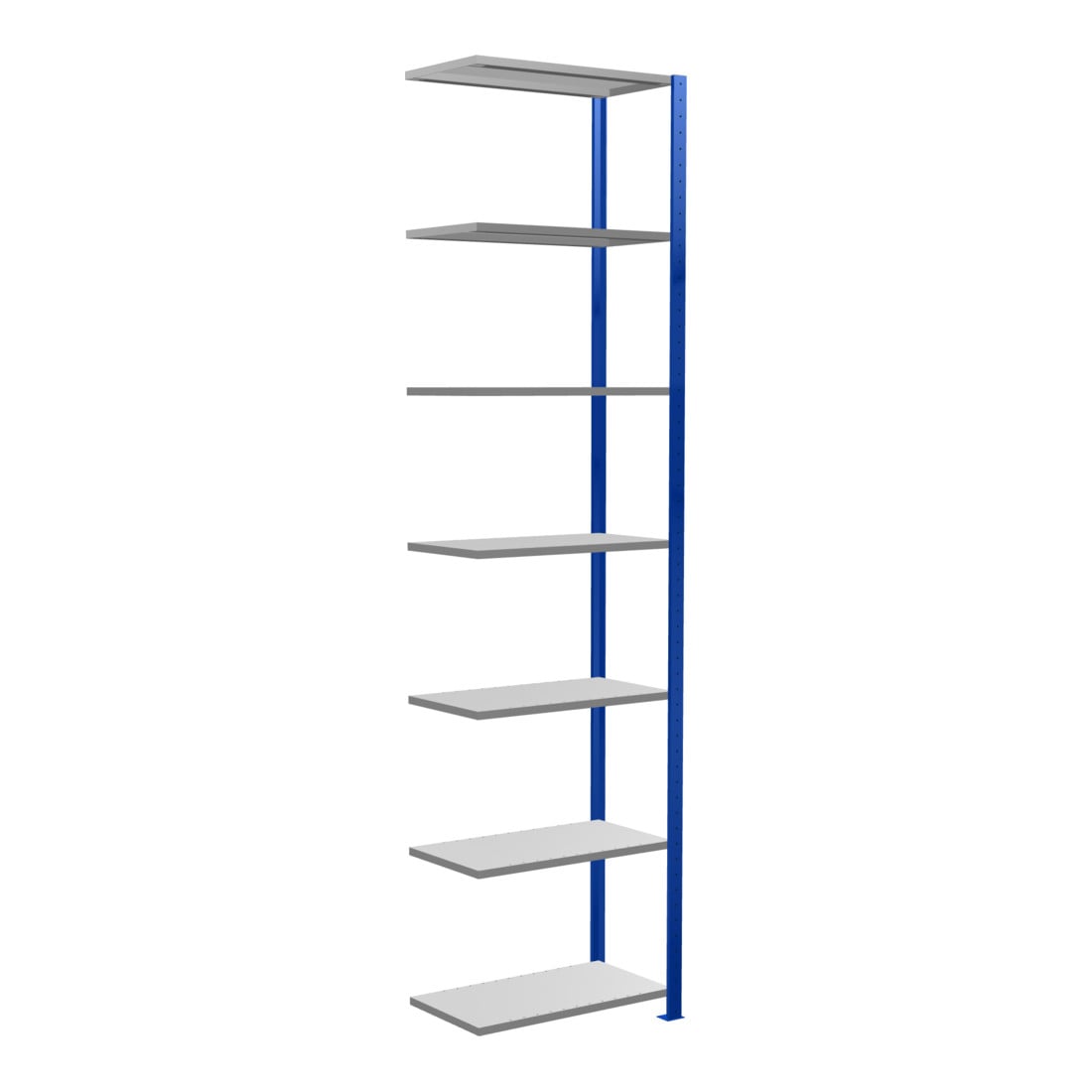 Schulte Anbauregal MULTIplus150 3000 x 750 x 400 mm 7 planken kruisstang RAL 5010 gentiaanblauw/ verzinkt/ verzinkt