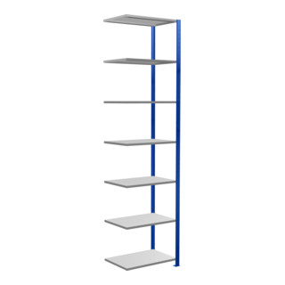 Schulte Anbauregal MULTIplus150 3000 x 750 x 500 mm 7 legborden kruisverbinding RAL 5010 gentiaanblauw/geverzinkt/geverzinkt