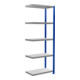 Schulte Anbauregal MULTIplus250 2000 x 750 x 400 mm 5 legborden kruissteun RAL 5010 gentiaanblauw/verzinkt/verzinkt