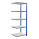Schulte Anbauregal MULTIplus250 2000 x 750 x 600 mm 5 legborden kruisstrebe RAL 5010 gentiaanblauw/ Verzinkt/ Verzinkt