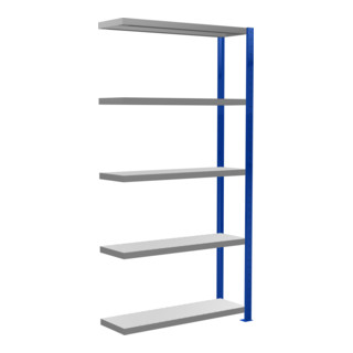 Schulte Anbauregal MULTIplus330, 5 legborden, kruisverbinding, RAL 5010 gentiaanblauw/verzinkt