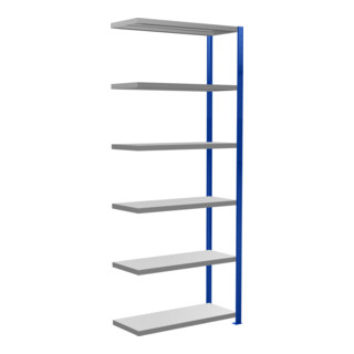Schulte Anbauregal MULTIplus330 2500 x 1000 x 400 mm 6 legborden kruisverbinding RAL 5010 gentiaanblauw/gevinkt
