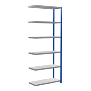 Schulte Anbauregal MULTIplus330 2500 x 1000 x 400 mm 6 legborden kruisverbinding RAL 5010 gentiaanblauw/gevinkt-1