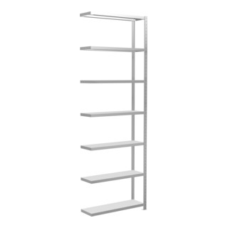 Schulte Anbauregal MULTIplus330 3000 x 1000 x 300 mm 7 legplanken kruissteun RAL 7035 lichtgrijs