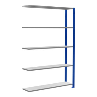 Schulte Anbauregal Steckregal MULTIplus150 2000 x 1300 x 300 mm 5 legborden kruisverbinding RAL 5010 gentiaanblauw/verzinkt