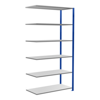 Schulte Anbauregal Steckregal MULTIplus150 2500 x 1300 x 600 mm 6 planken kruisverbinding RAL 5010 gentiaanblauw/verzinkt