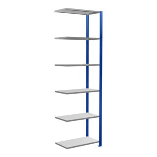 Schulte Anbauregal Steckregal MULTIplus150 2500 x 750 x 400 mm 6 Fachböden Kreuzstrebe RAL 5010 enzianblau/verzinkt/verzinkt