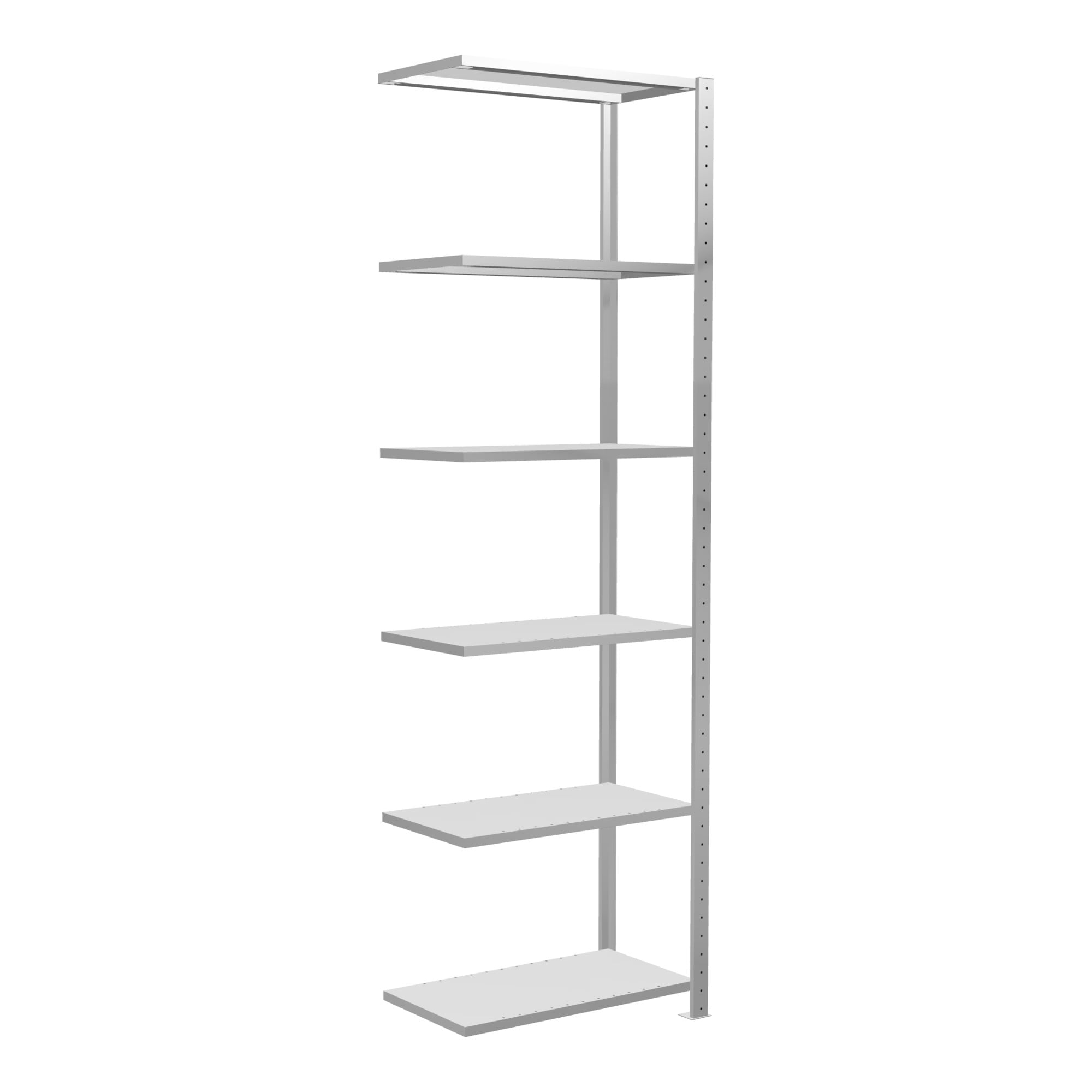 Schulte Anbauregal Steckregal MULTIplus150 2500 x 750 x 400 mm 6 Fachböden Kreuzstrebe RAL 7035 lichtgrau ; Schulte Lagertechnik