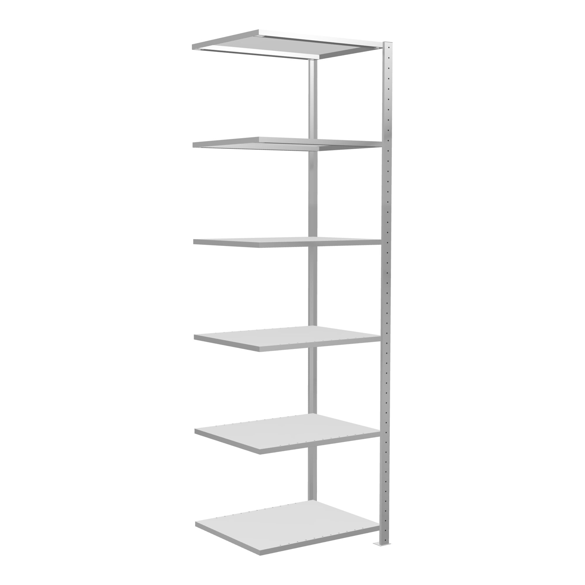 Schulte Anbauregal Steckregal MULTIplus150 2500 x 750 x 600 mm 6 Fachböden Kreuzstrebe RAL 7035 lichtgrau ; Schulte Lagertechnik