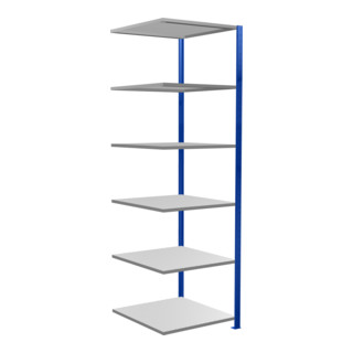 Schulte Anbauregal Steckregal MULTIplus150 2500 x 750 x 800 mm 6 Fachböden Kreuzstrebe RAL 5010 enzianblau/verzinkt/verzinkt