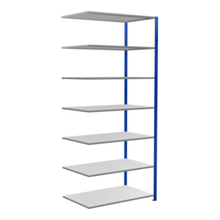Schulte Anbauregal Steckregal MULTIplus150 3000 x 1300 x 800 mm 7 legborden kruisverbinding RAL 5010 gentiaanblauw/verzinkt