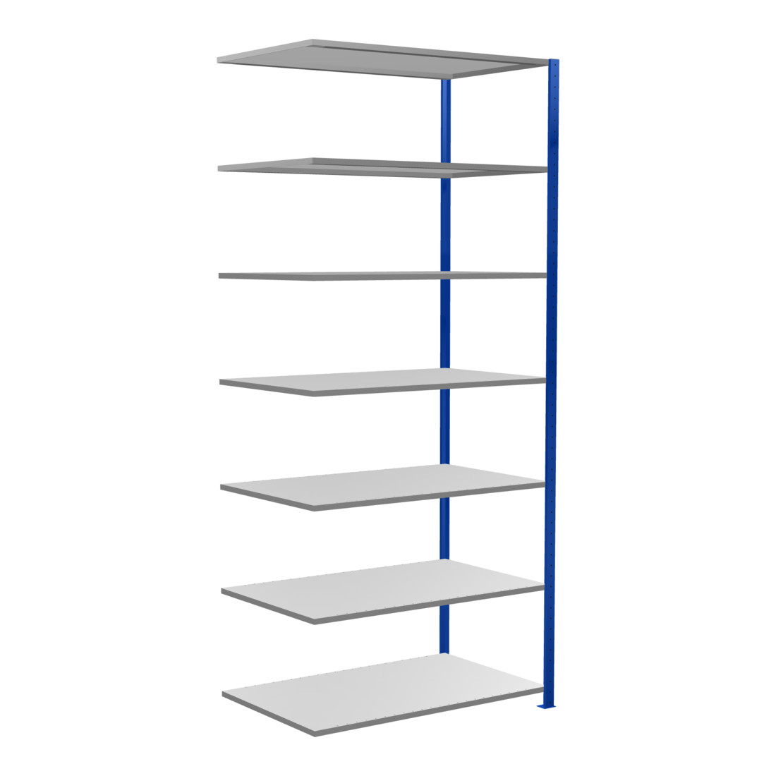 Schulte Anbauregal Steckregal MULTIplus150 3000 x 1300 x 800 mm 7 legborden kruisverbinding RAL 5010 gentiaanblauw/verzinkt