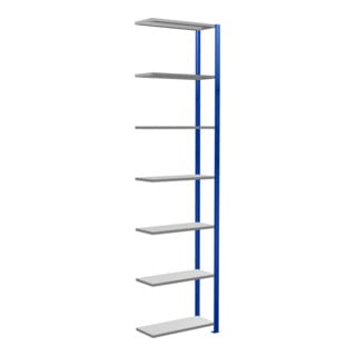Schulte Anbauregal Steckregal MULTIplus150 3000 x 750 x 300 mm 7 Fachböden Kreuzstrebe RAL 5010 enzianblau/verzinkt/verzinkt