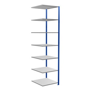 Schulte Anbauregal Steckregal MULTIplus150 3000 x 750 x 800 mm 7 Fachböden Kreuzstrebe RAL 5010 enzianblau/verzinkt/verzinkt