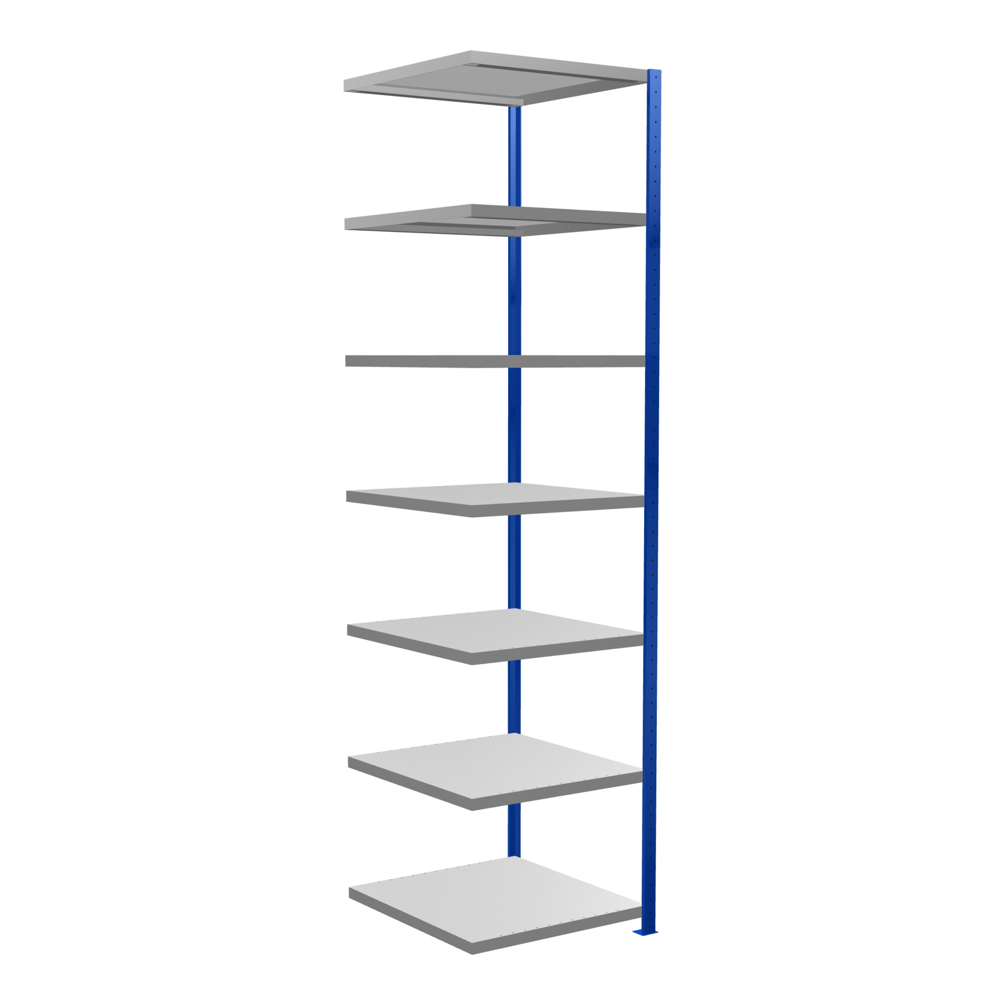 Schulte Anbauregal Steckregal MULTIplus250 3000 x 750 x 800 mm 7 Fachböden Kreuzstrebe RAL 5010 enzianblau/verzinkt/verzinkt ; Schulte Lagertechnik
