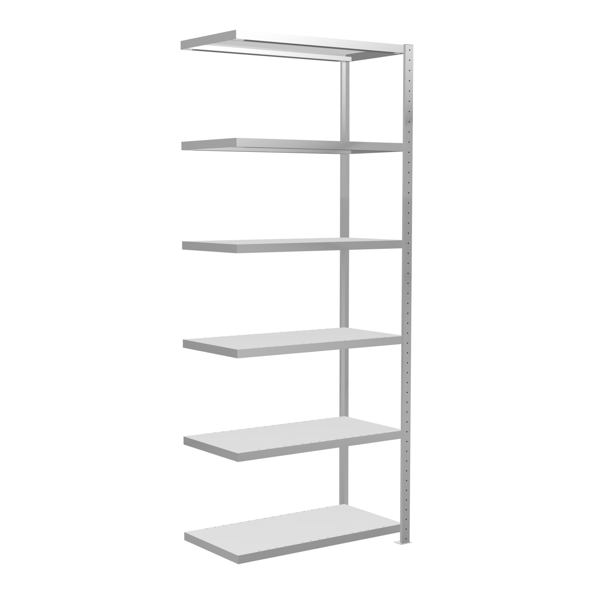 Schulte Anbauregal Steckregal MULTIplus330 2500 x 1000 x 500 mm 6 Fachböden Kreuzstrebe RAL 7035 lichtgrau ; Schulte Lagertechnik