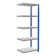 Schulte Anbauregal Stekkerrek MULTIplus250 2000 x 750 x 500 mm 5 legborden kruisverbinding RAL 5010 gentiaanblauw/verzinkt/verzinkt