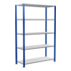 Schulte Basisrek boutloos MULTIplus150 2000 x 1300 x 500 mm 5 Etages dwarsbalk RAL 5010 gentiaanblauw/verzinkt