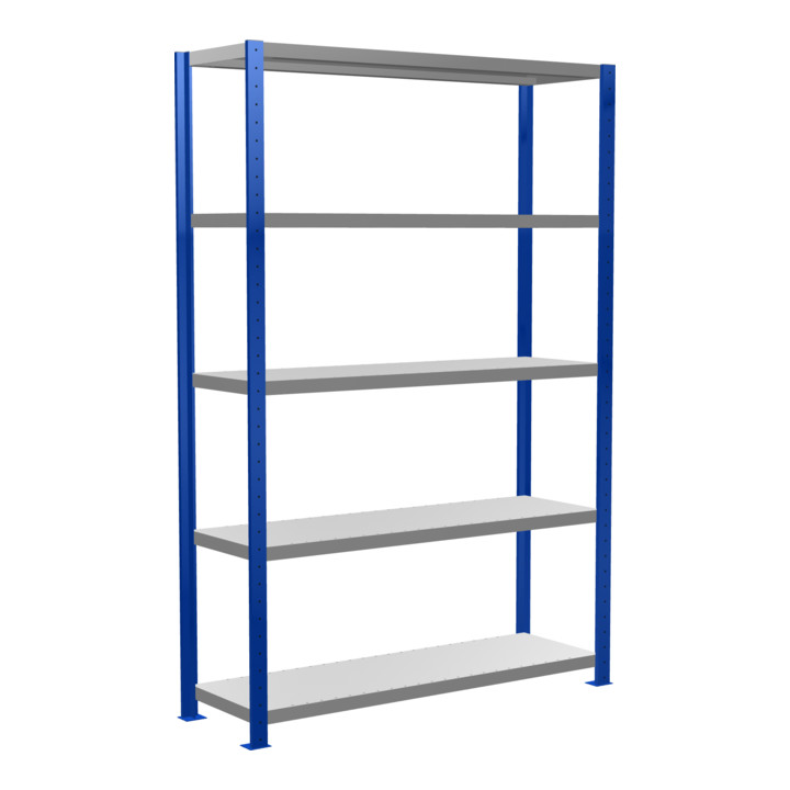 Schulte Basisrek boutloos MULTIplus250 2000 x 1300 x 400 mm 5 Etages dwarsbalk RAL 5010 gentiaanblauw/verzinkt